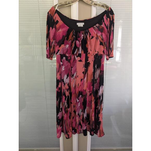 LONDON TIMES Midi Floral Dress Size 10 Pink Spring Business Work Wedding - Picture 1 of 6